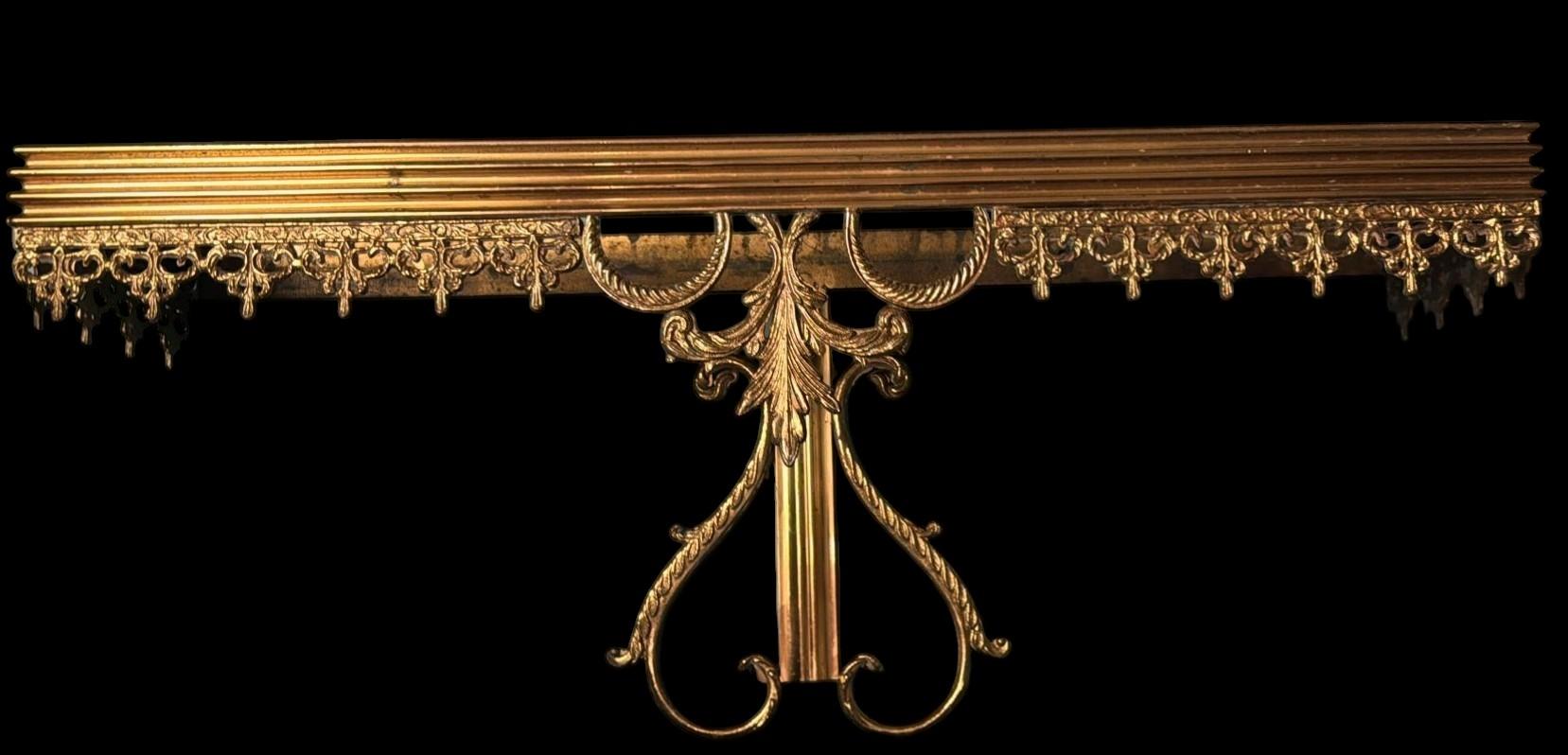 Brass Louis XVI Style Italian Wall-Mounted Console in with Marble Top For Sale