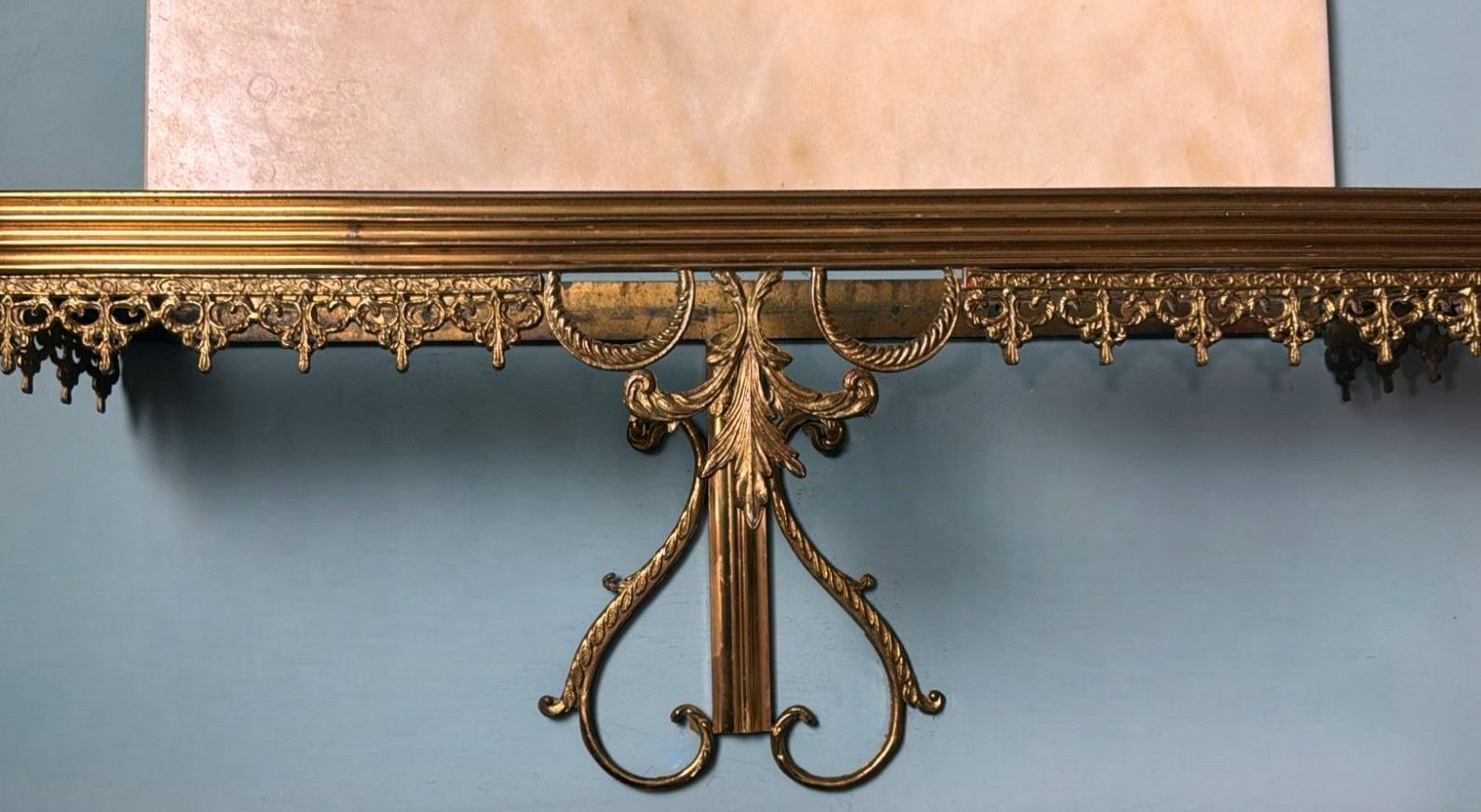 Louis XVI Style Italian Wall-Mounted Console in with Marble Top For Sale 3