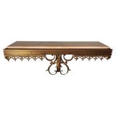 Louis XVI Style Italian Wall-Mounted Console in with Marble Top