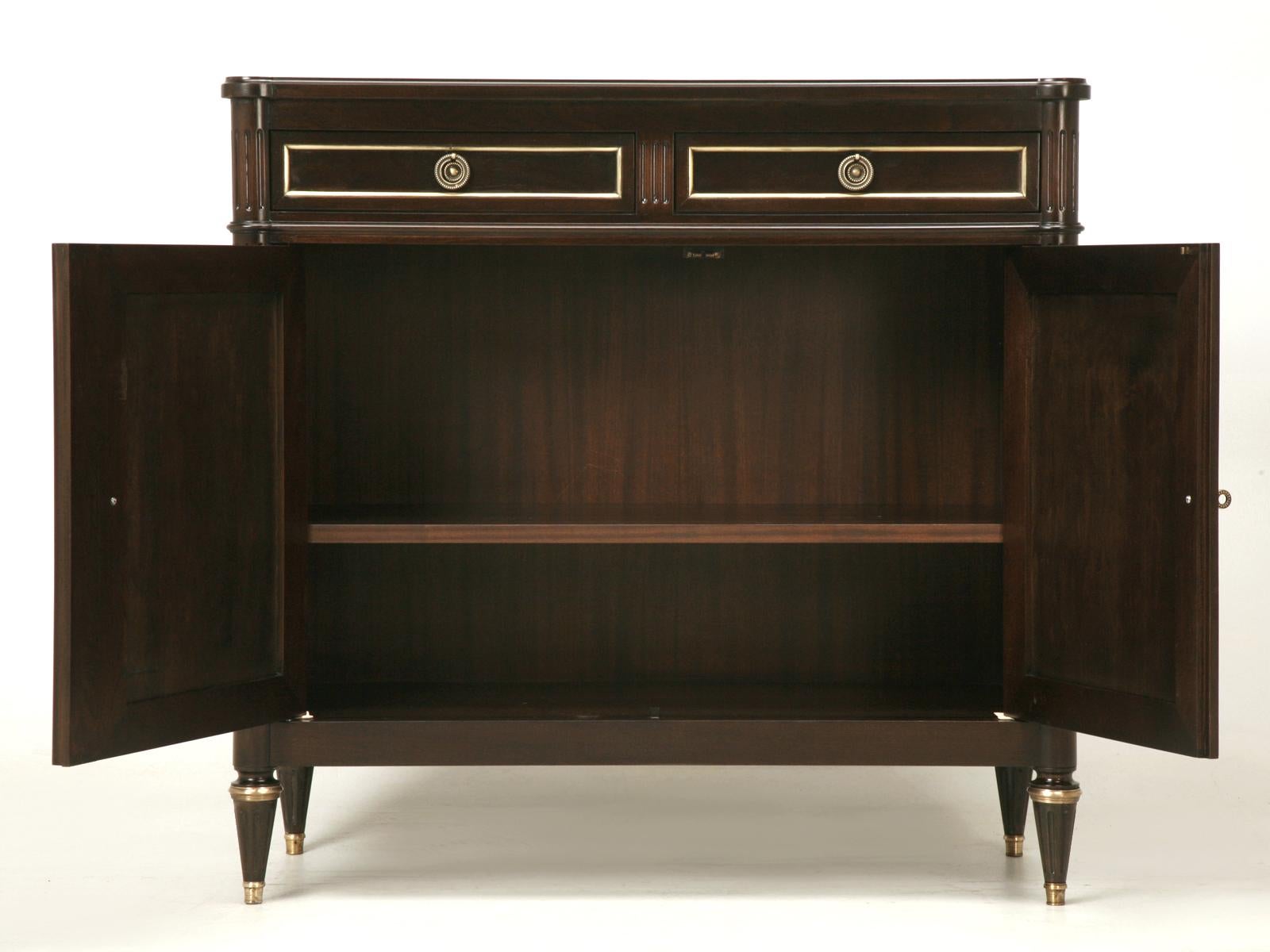Louis XVI Style Jansen Inspired Buffets in an Ebonized Mahogany Finish For Sale 6