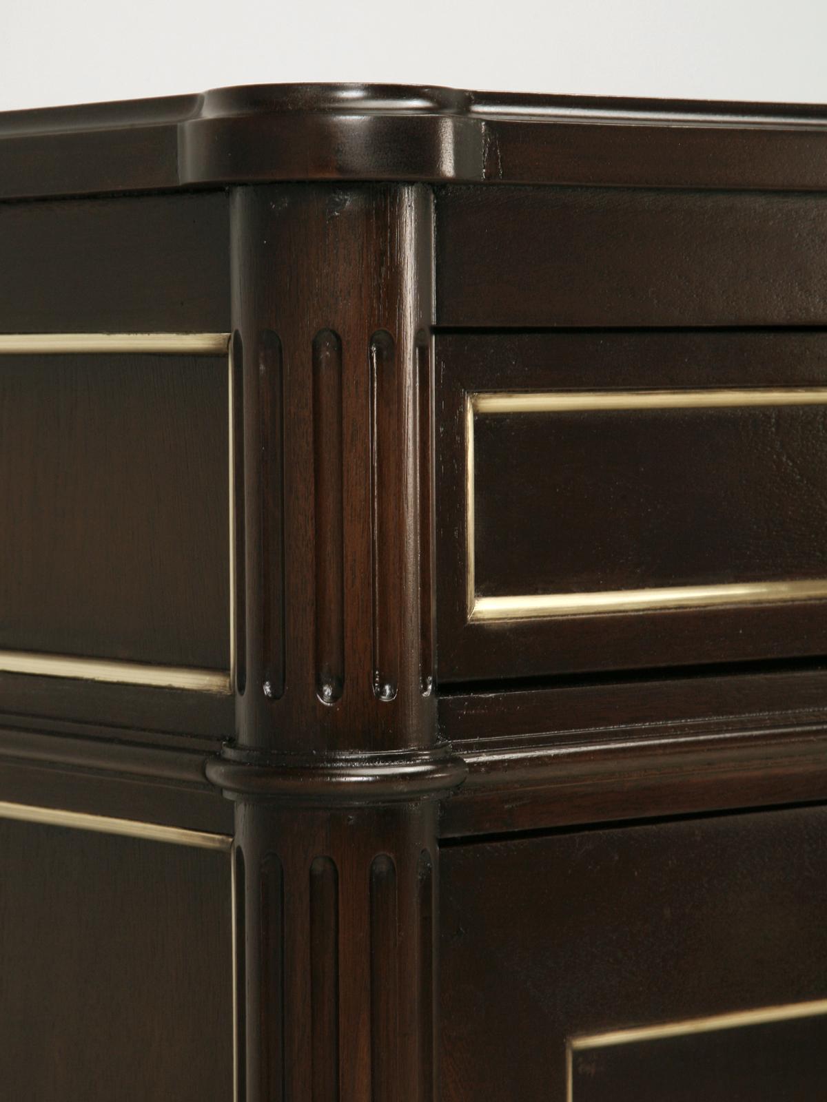 Contemporary Louis XVI Style Jansen Inspired Buffets in an Ebonized Mahogany Finish For Sale