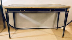 Louis XVI Style Jansen Style Mirrored Top Console Sofa Tables, a Pair