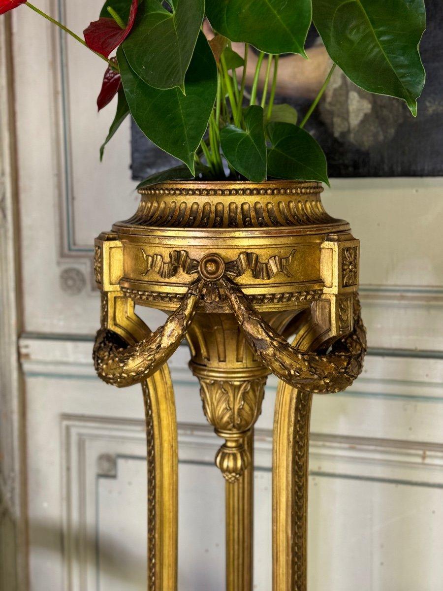 Jardinière de style Louis XVI en bois sculpté et doré vers 1900 en vente 7
