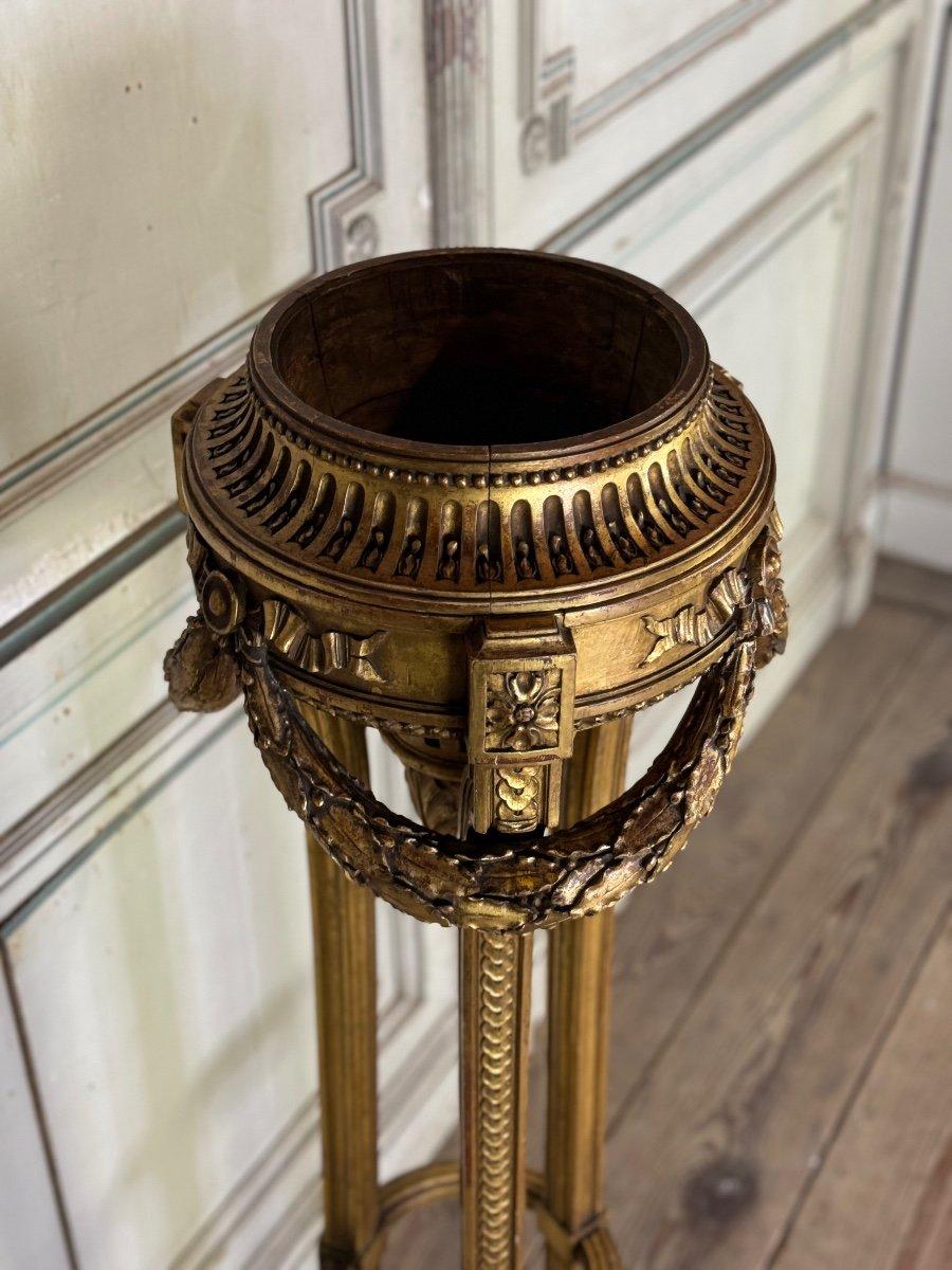 Jardinière de style Louis XVI en bois sculpté et doré vers 1900 en vente 3