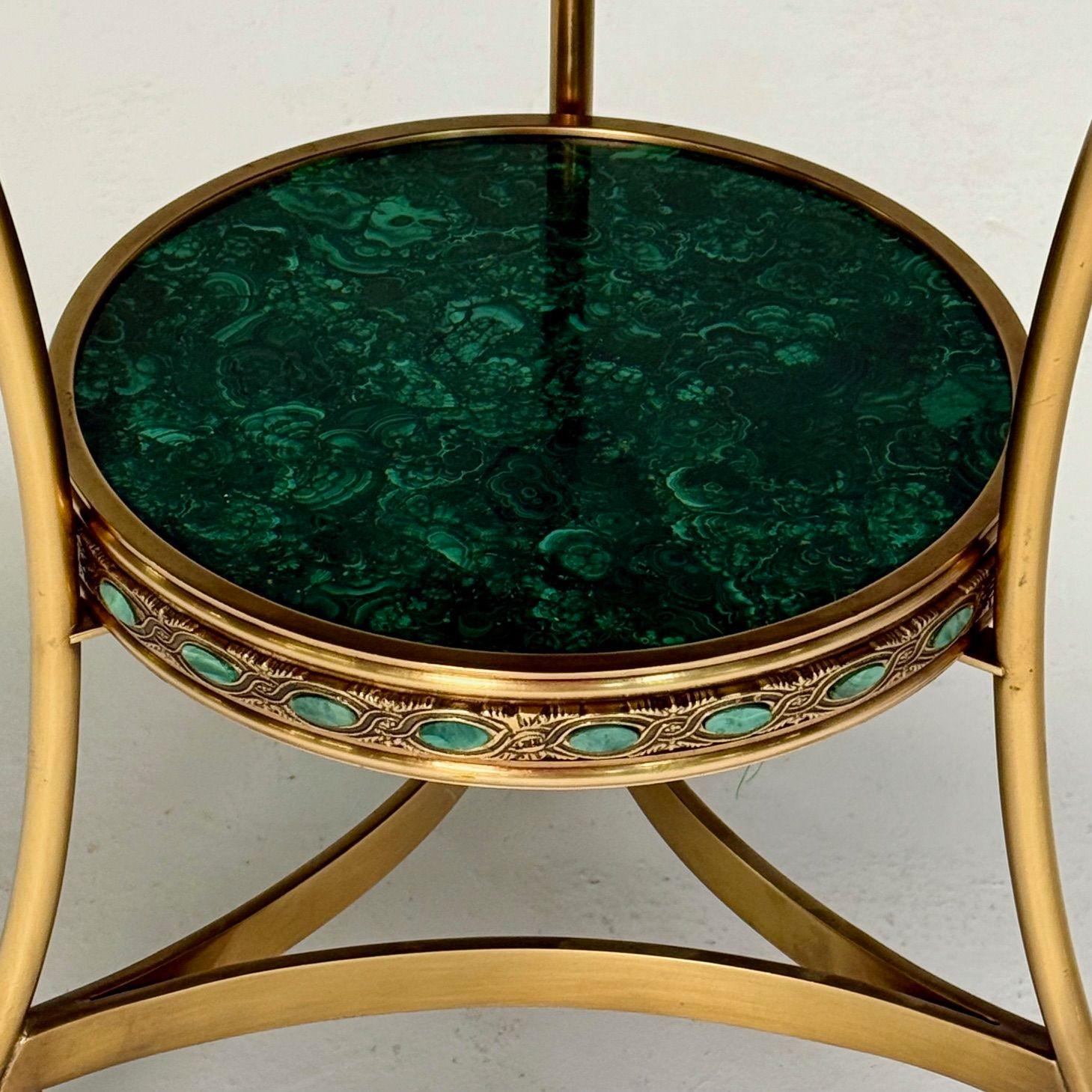 Guéridons de style Louis XVI, bijoux, malachite, bronze, France, C.I.C. en vente 4