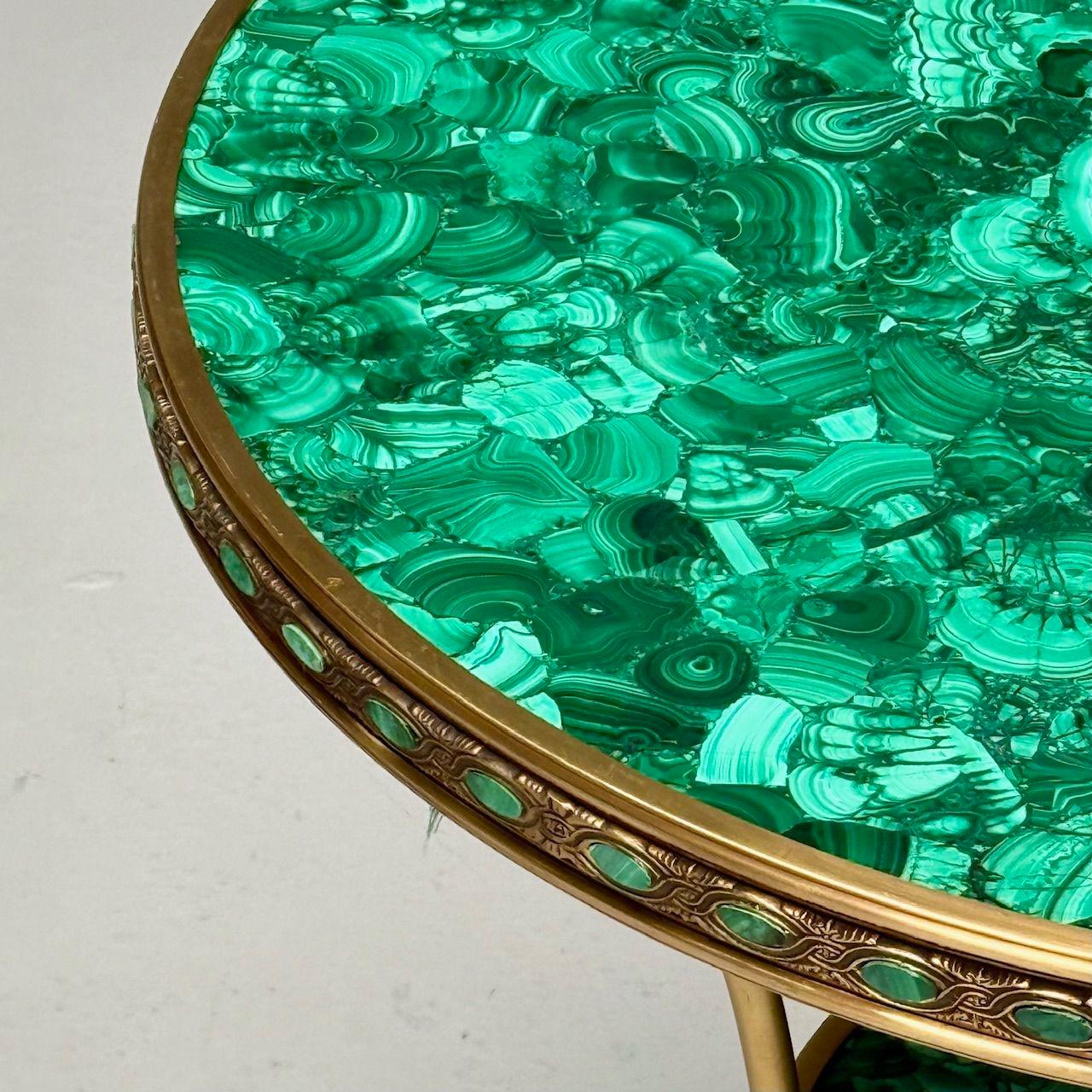 Guéridons de style Louis XVI, bijoux, malachite, bronze, France, C.I.C. en vente 5