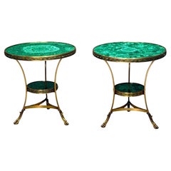 Gueridoni Jewell in stile Luigi XVI, malachite, bronzo, Francia, 20° C.