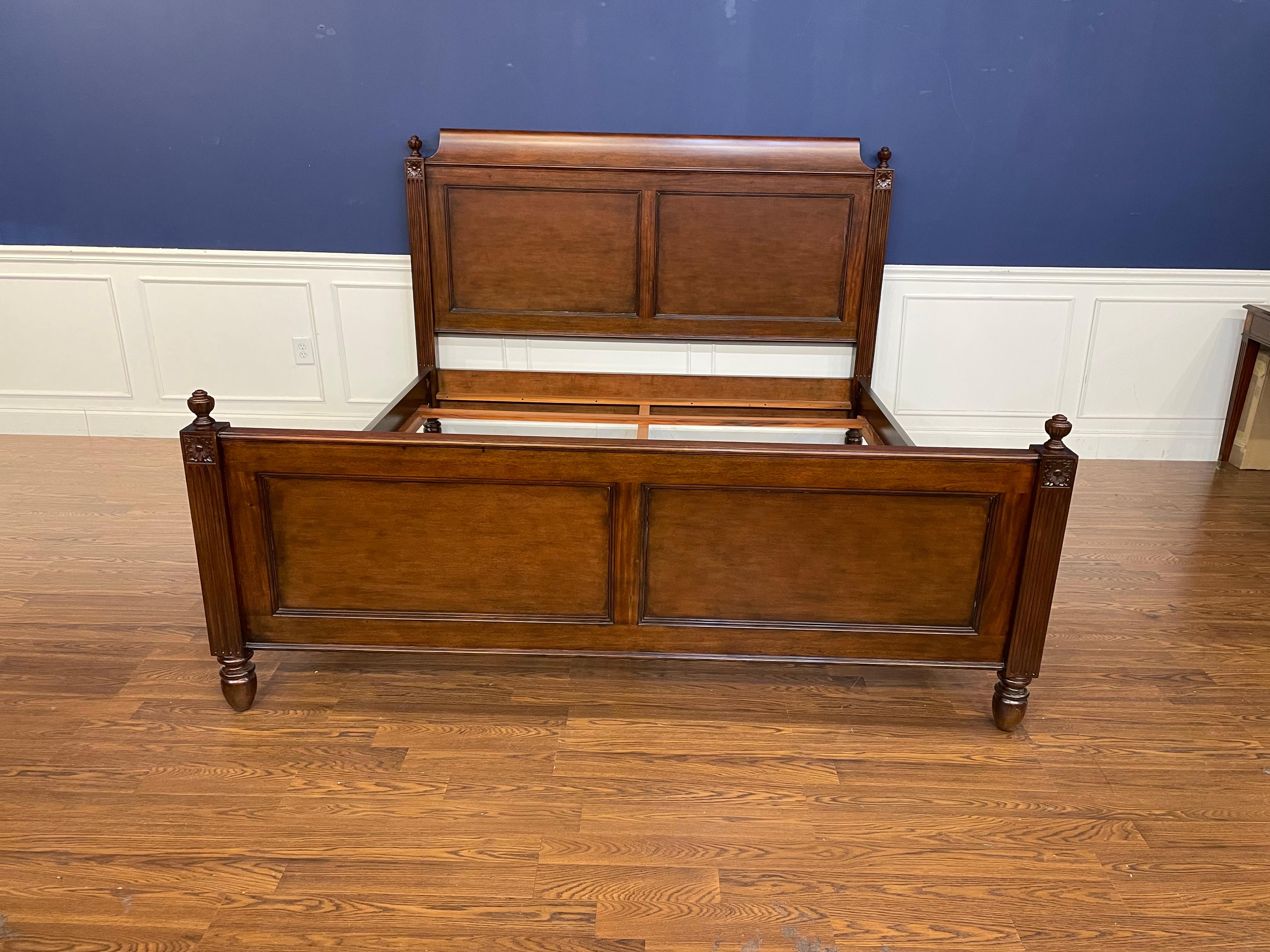 Louis XVI Style King Size Mahogany Bed by Leighton Hall  For Sale 6