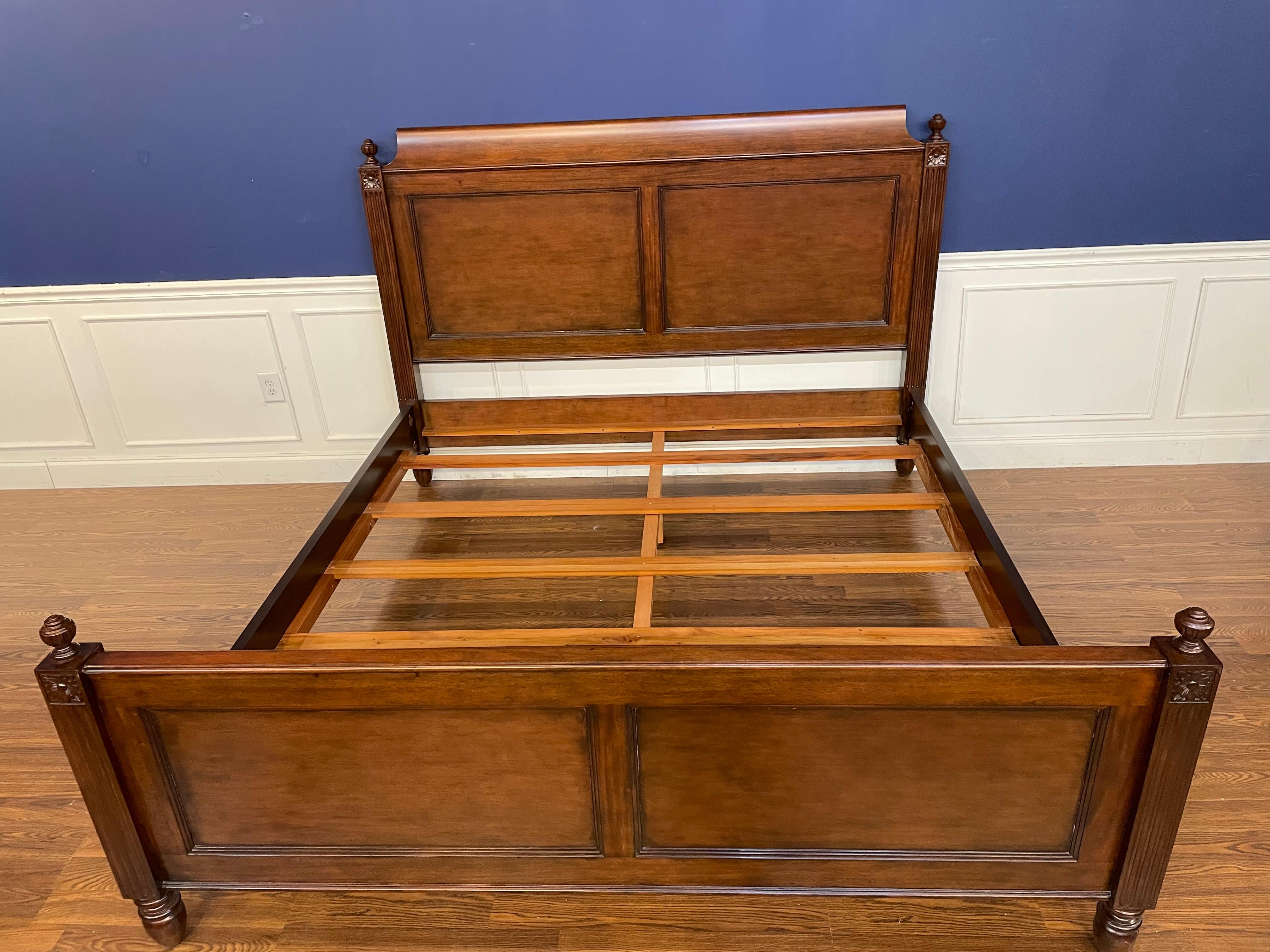Louis XVI Style King Size Mahogany Bed by Leighton Hall  For Sale 9