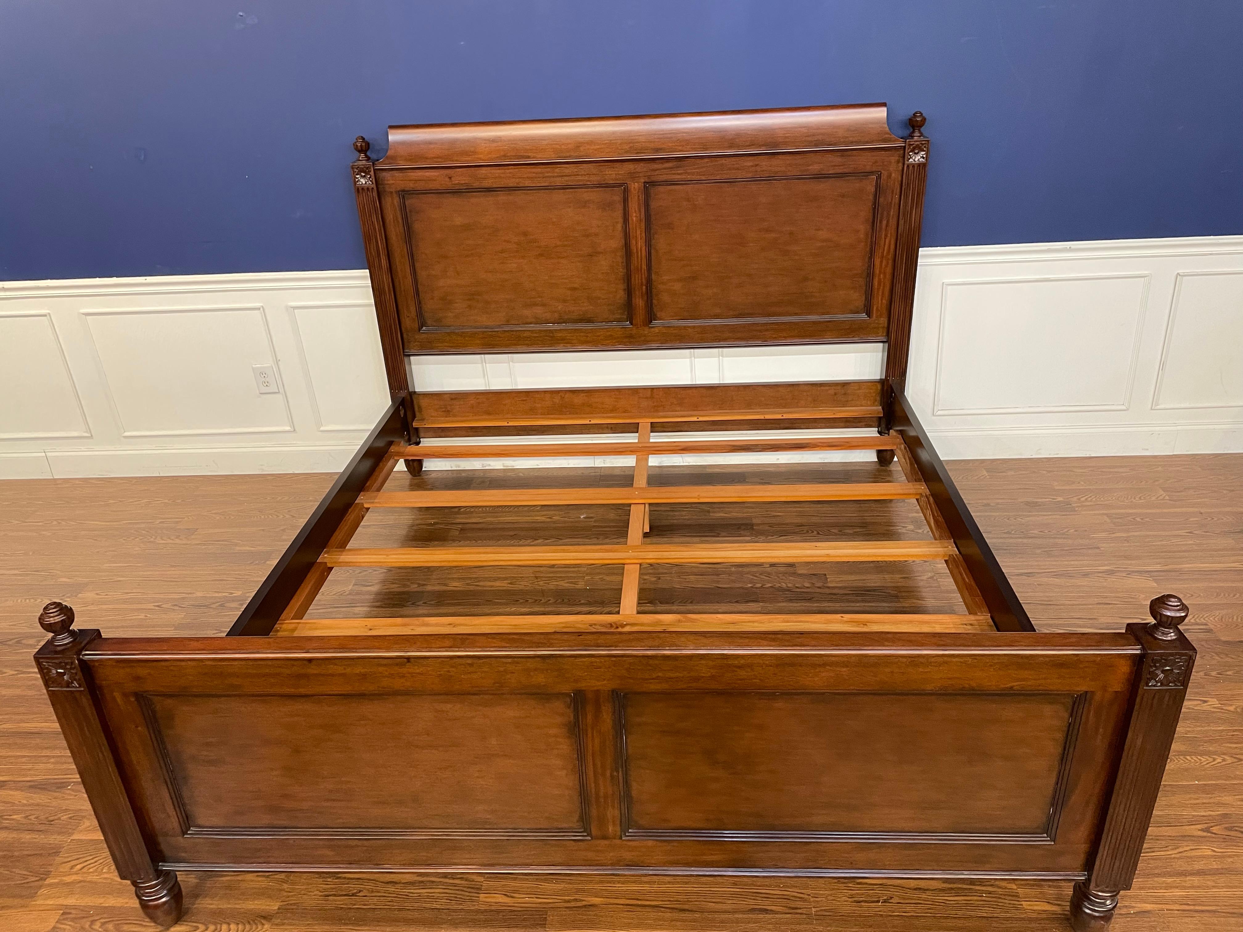 Louis XVI Style King Size Mahogany Bed by Leighton Hall 9