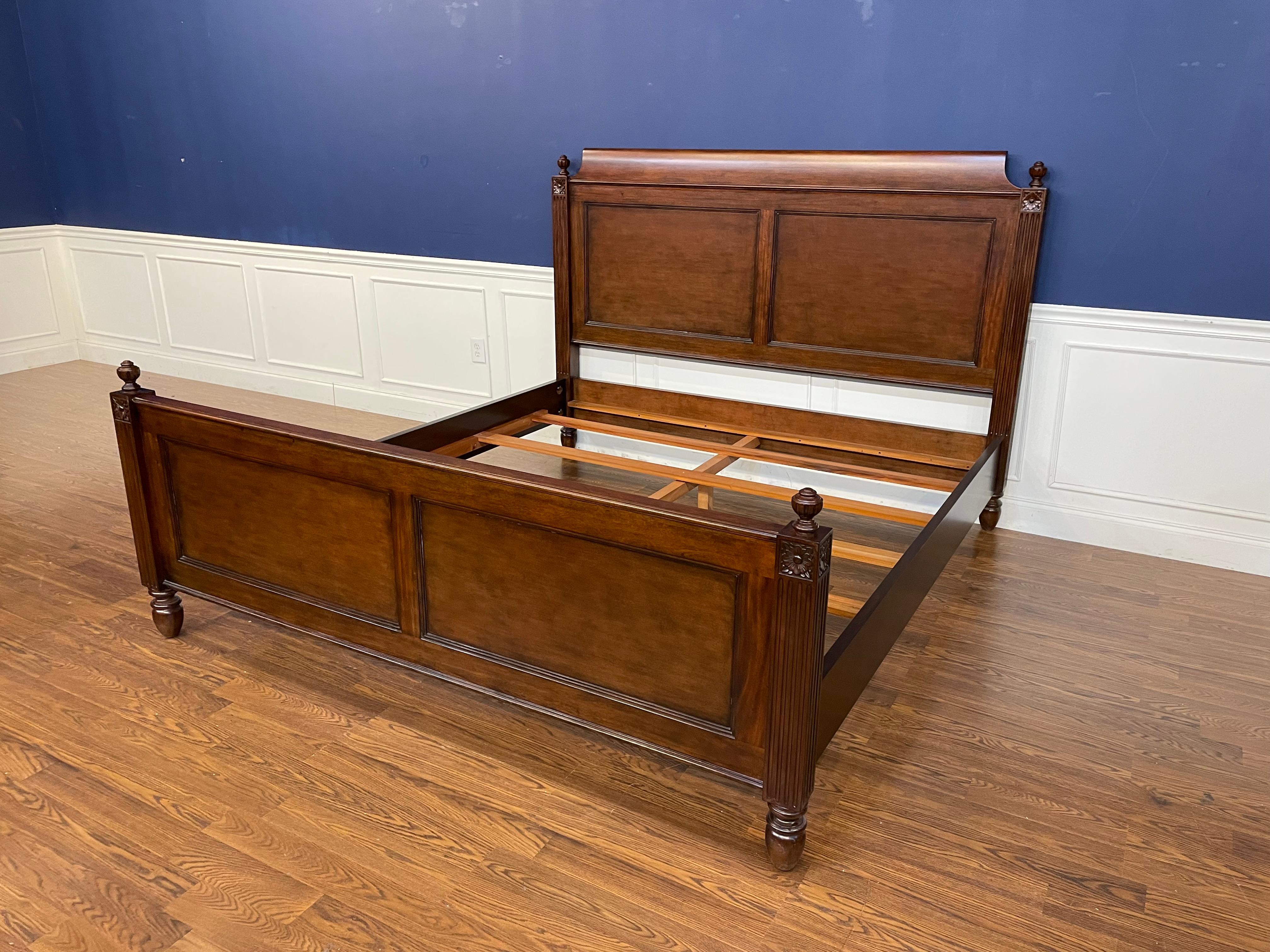 Louis XVI Style King Size Mahogany Bed by Leighton Hall  For Sale 10