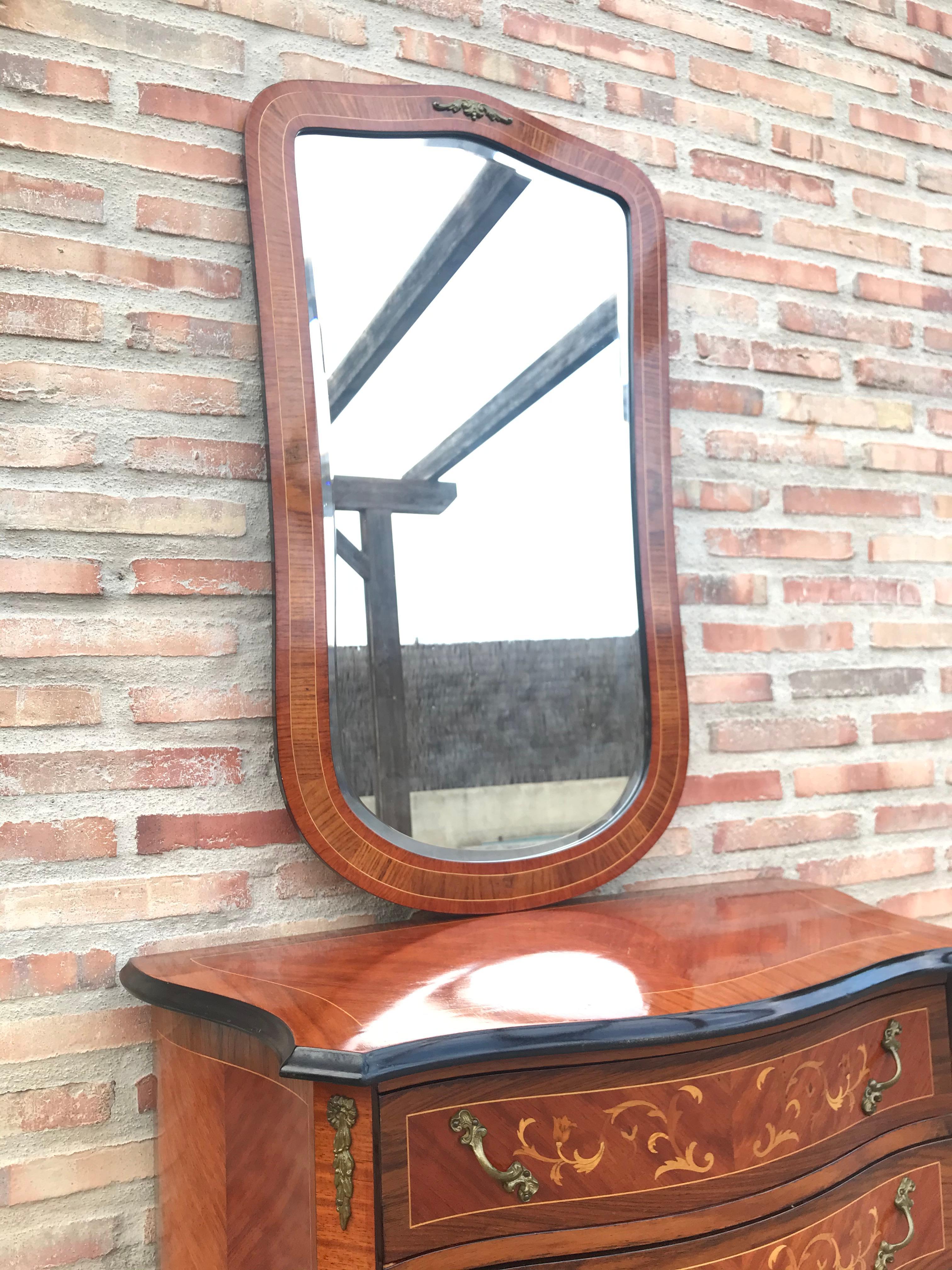 20th Century Louis XVI Style Kingwood and Marquetry Mirror
