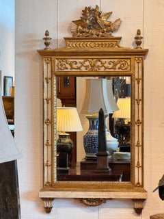Louis XVI Style LaBarge Mirror With Gilded Crest