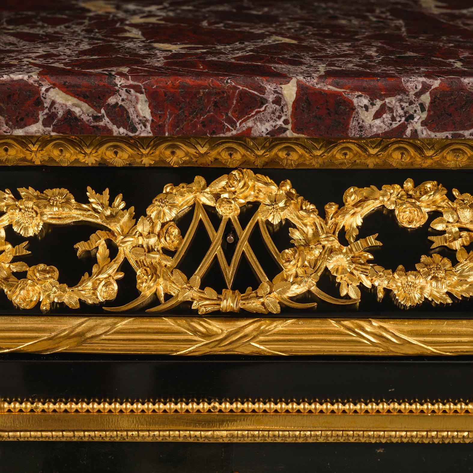 19th Century Louis XVI Style Lacquer Commode After Riesener, France c.1880 For Sale