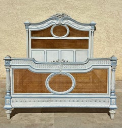 Louis XVI Style Lacquered Bed And 2 Bedside Tables