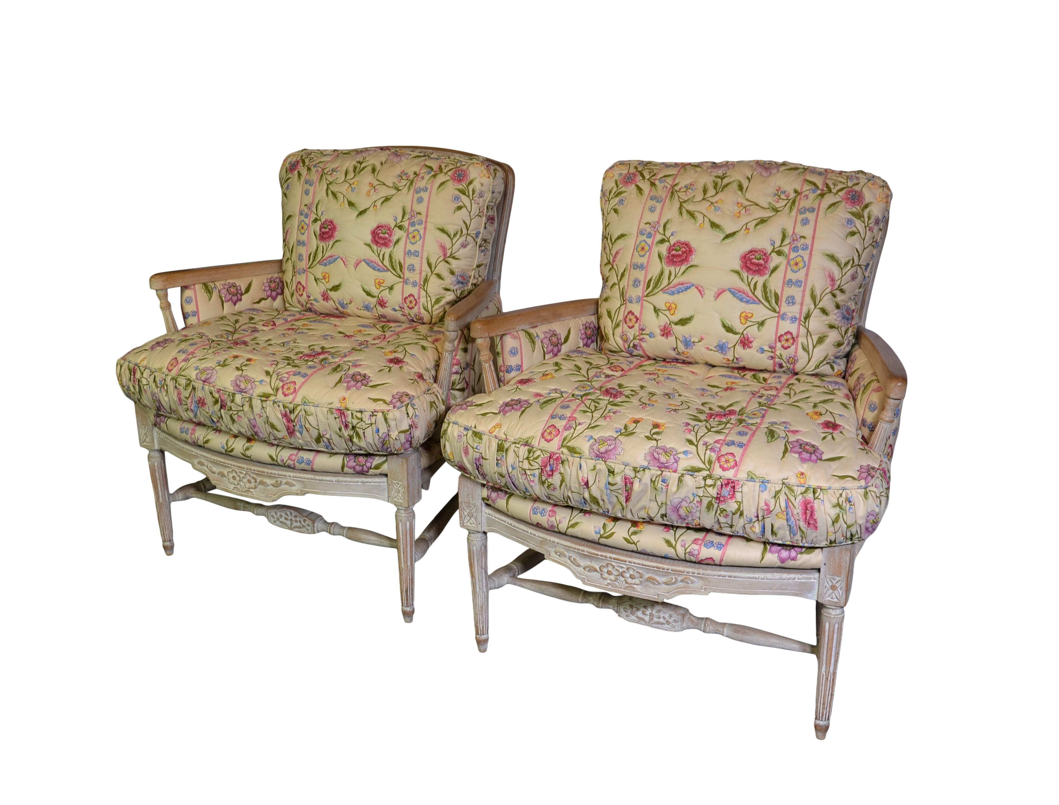 American Louis XVI Style Ladder Back Armchairs Set of 2 For Sale