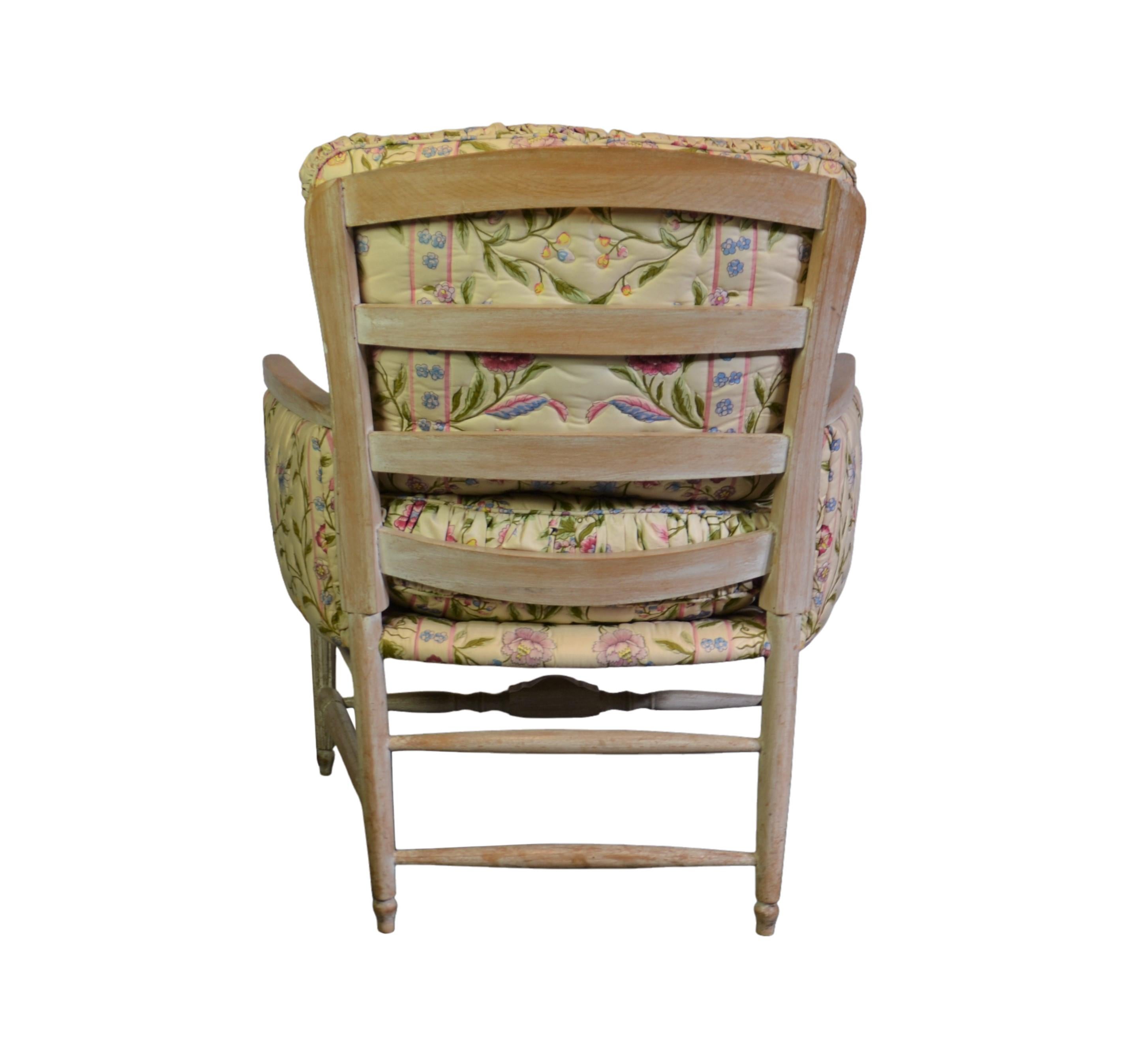 Wood Louis XVI Style Ladder Back Armchairs Set of 2 For Sale