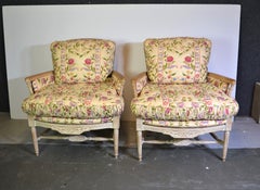 Vintage Louis XVI Style Ladder Back Armchairs Set of 2