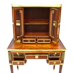 Louis XVI Style Lady’s Desk, Bonheur du Jour; Mahogany, Ormolu & Marble; c1890