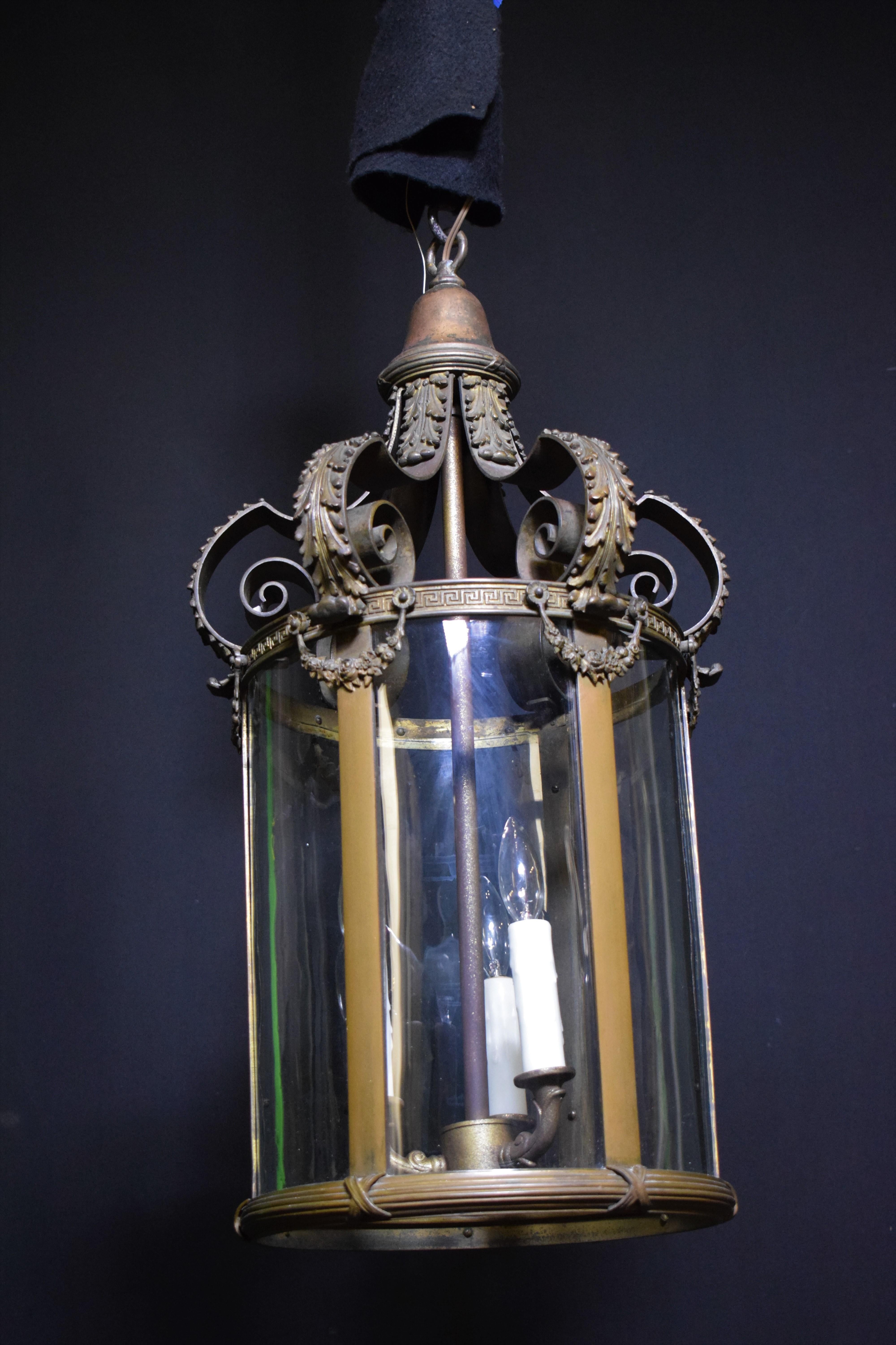 Gilt Louis XVI Style Lantern For Sale