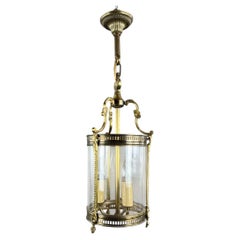 Louis XVI Style Lantern In Bronze And Glass, 20th Century