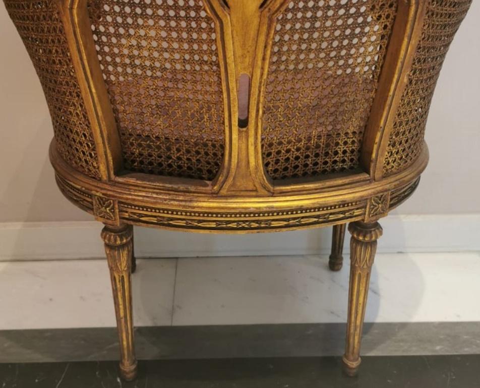 Louis XVI Style Large French Chair Vienna Straw Seat And Back. For Sale 9