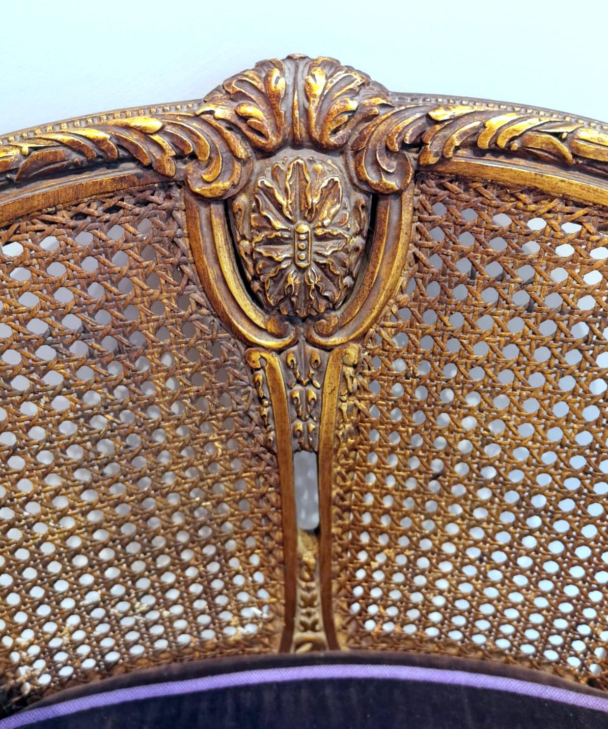 Louis XVI Style Large French Chair Vienna Straw Seat And Back. For Sale 12