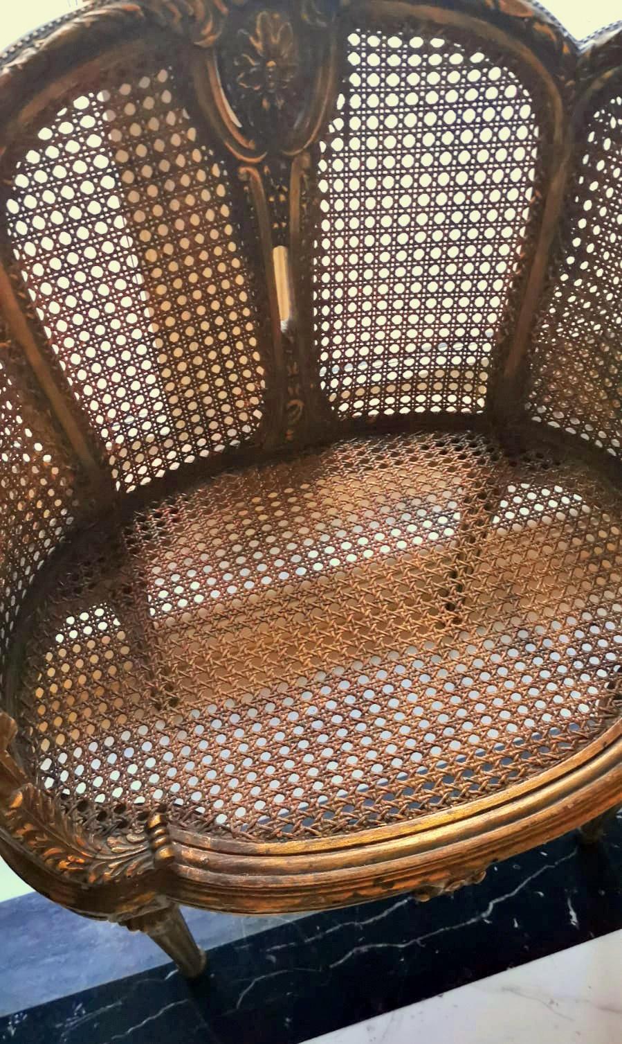 Großer französischer Stuhl im Louis-XVI.-Stil Wiener Strohsitz und Rückenlehne. im Angebot 12