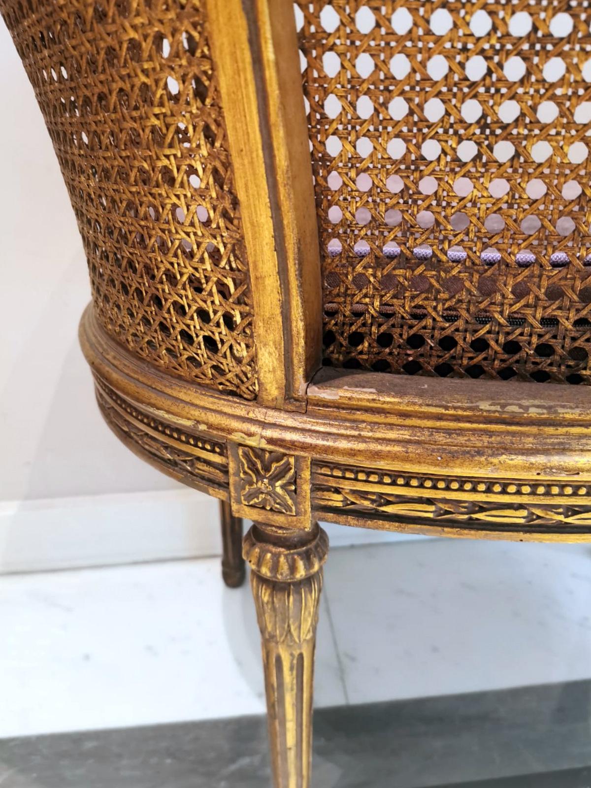 Großer französischer Stuhl im Louis-XVI.-Stil Wiener Strohsitz und Rückenlehne. im Angebot 14