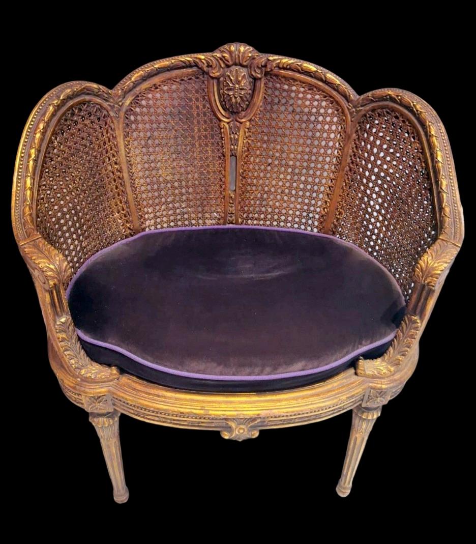 Louis XVI Style Large French Chair Vienna Straw Seat And Back. In Good Condition For Sale In Prato, Tuscany