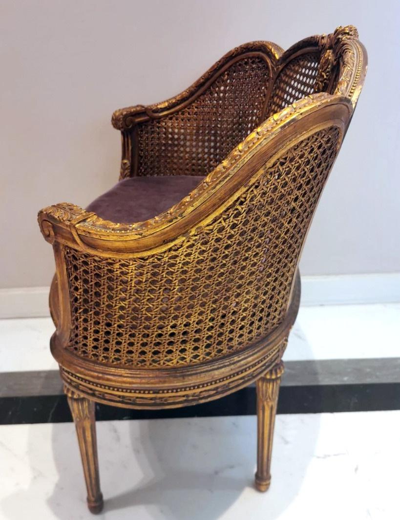 Großer französischer Stuhl im Louis-XVI.-Stil Wiener Strohsitz und Rückenlehne. im Zustand „Gut“ im Angebot in Prato, Tuscany
