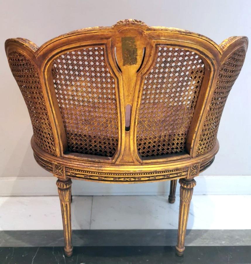 Louis XVI Style Large French Chair Vienna Straw Seat And Back. For Sale 2
