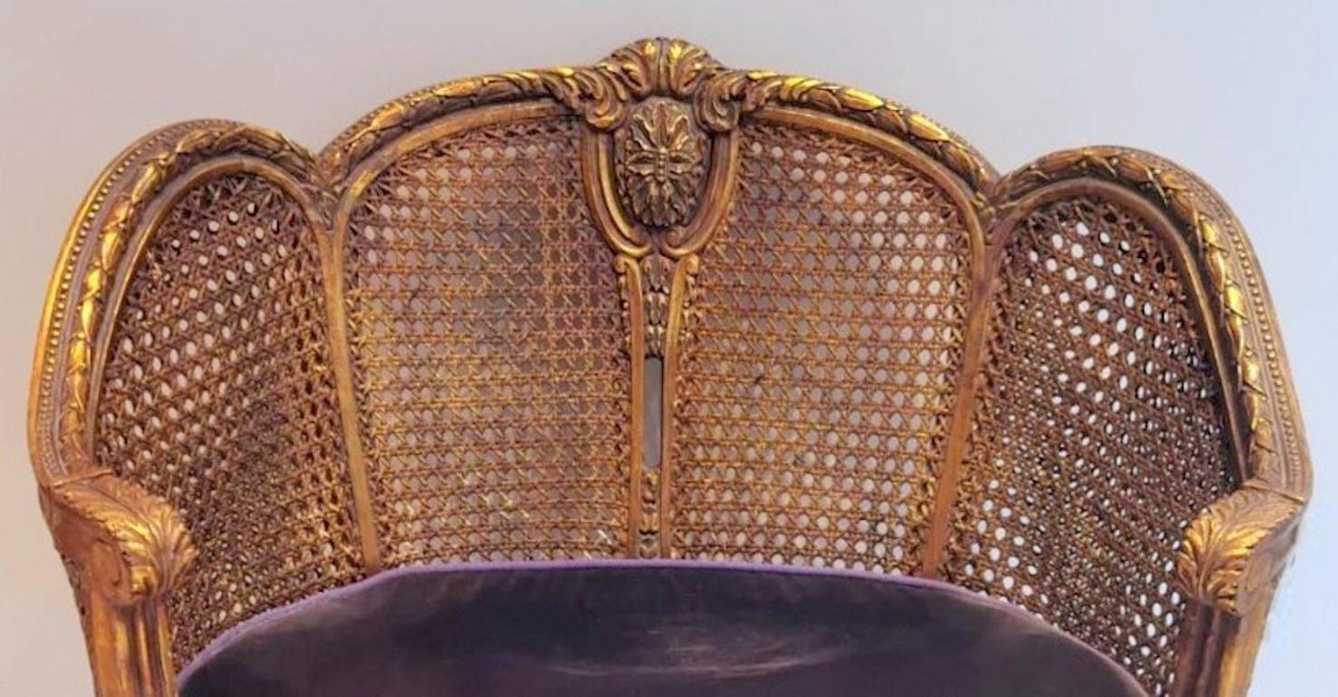 Großer französischer Stuhl im Louis-XVI.-Stil Wiener Strohsitz und Rückenlehne. im Angebot 1