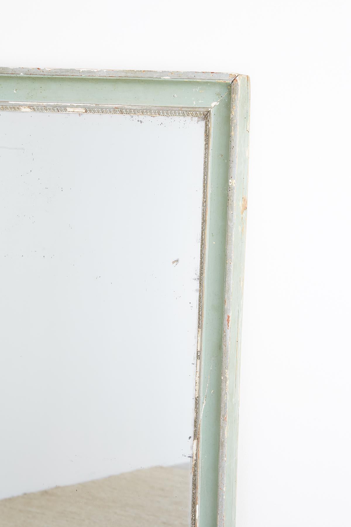 Louis XVI Style Late Gustavian Painted Mirror In Distressed Condition In Rio Vista, CA