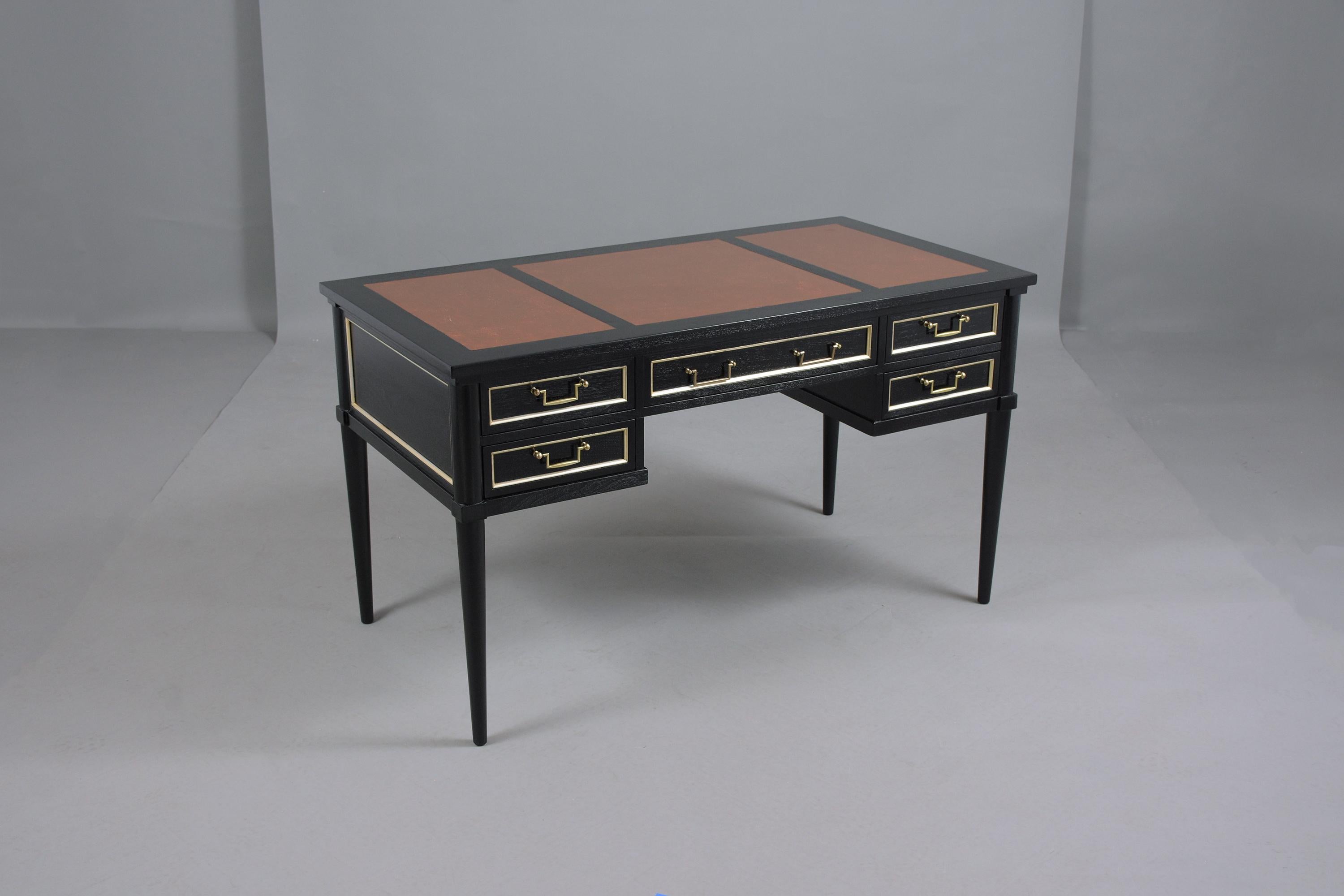 Louis XVI Style Leather Top Desk 3