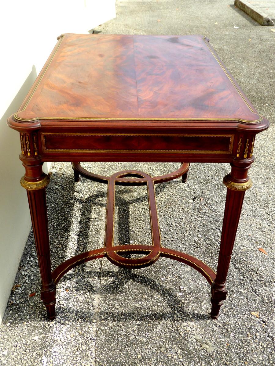 French Louis XVI Style Library or Center Table by Sosthène Bellanger For Sale