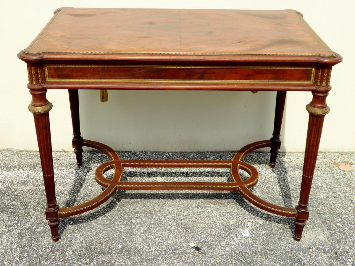 Louis XVI Style Library or Center Table by Sosthène Bellanger In Good Condition For Sale In Palm Beach Gardens, FL