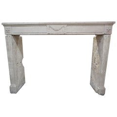 Louis XVI Style Limestone Mantel