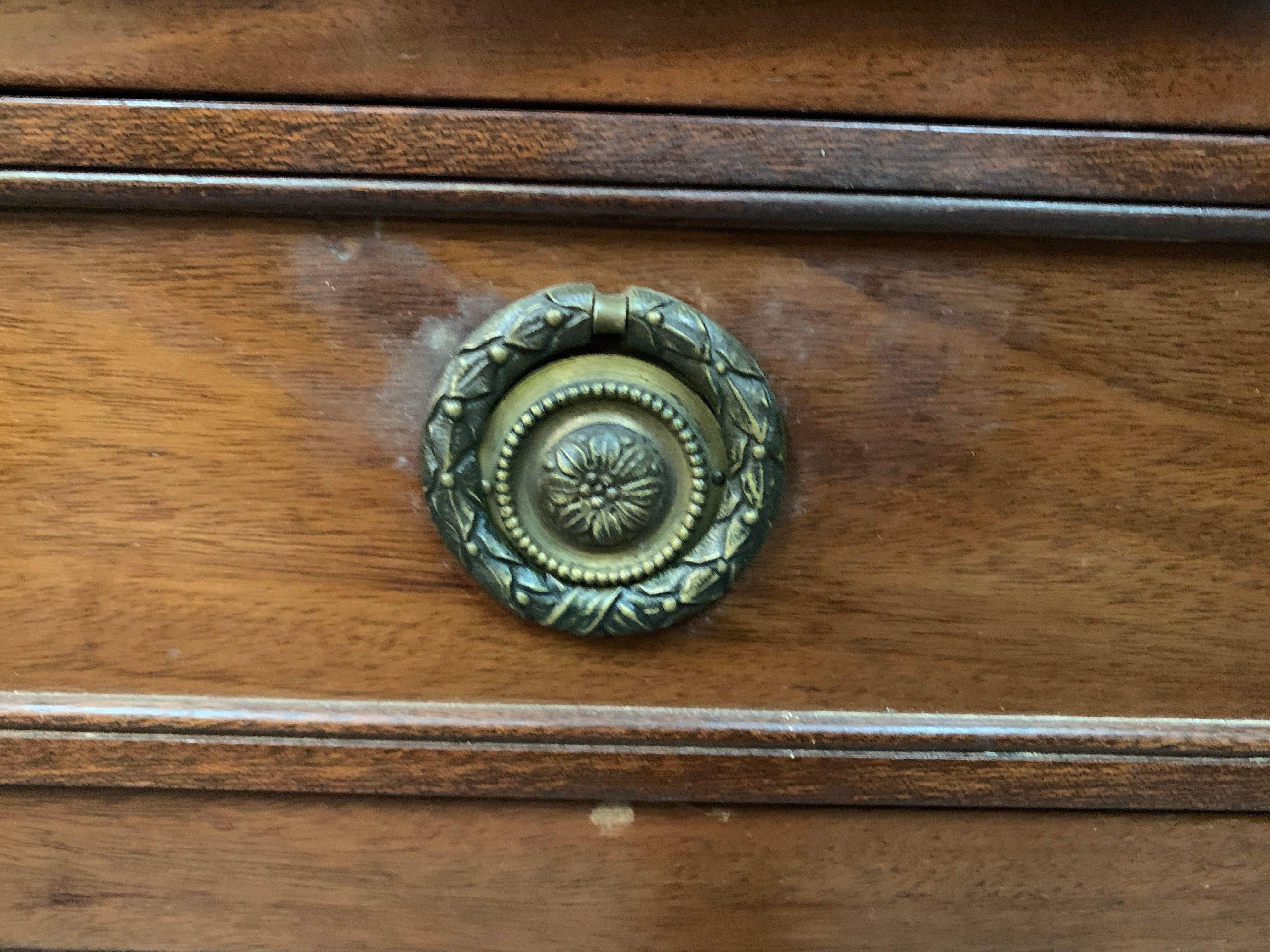 Louis XVI Style Long Mahogany Buffet With Marble Top 2