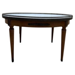 Louis XVI style low bouillotte table in Carrara marble