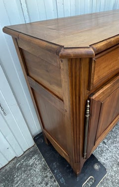 Louis XVI Style Low Sideboard In Solid Walnut, 19th Century