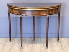 Louis XVI Style Mahogany and Brass Card Table