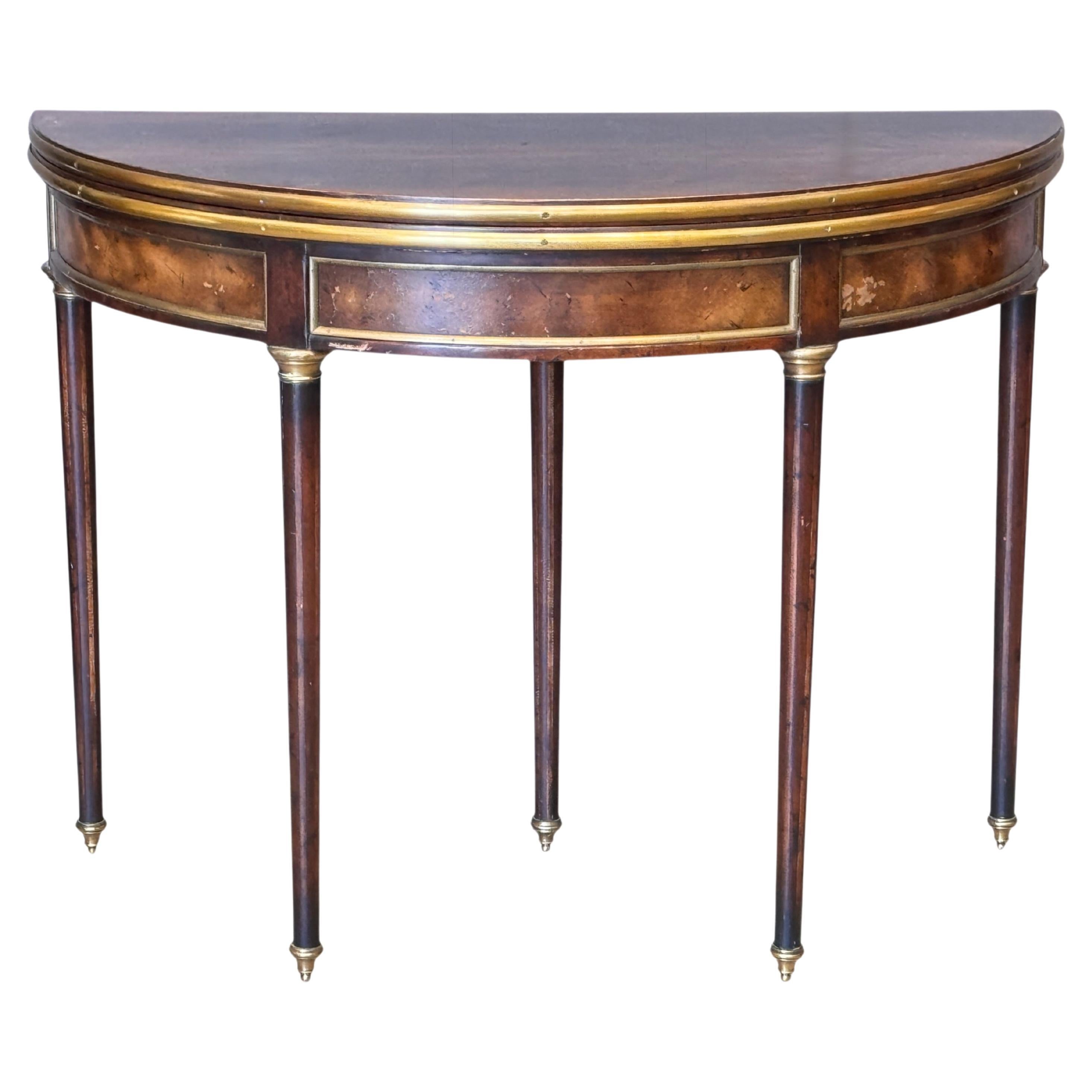 Louis XVI Style Mahogany and Brass Card Table