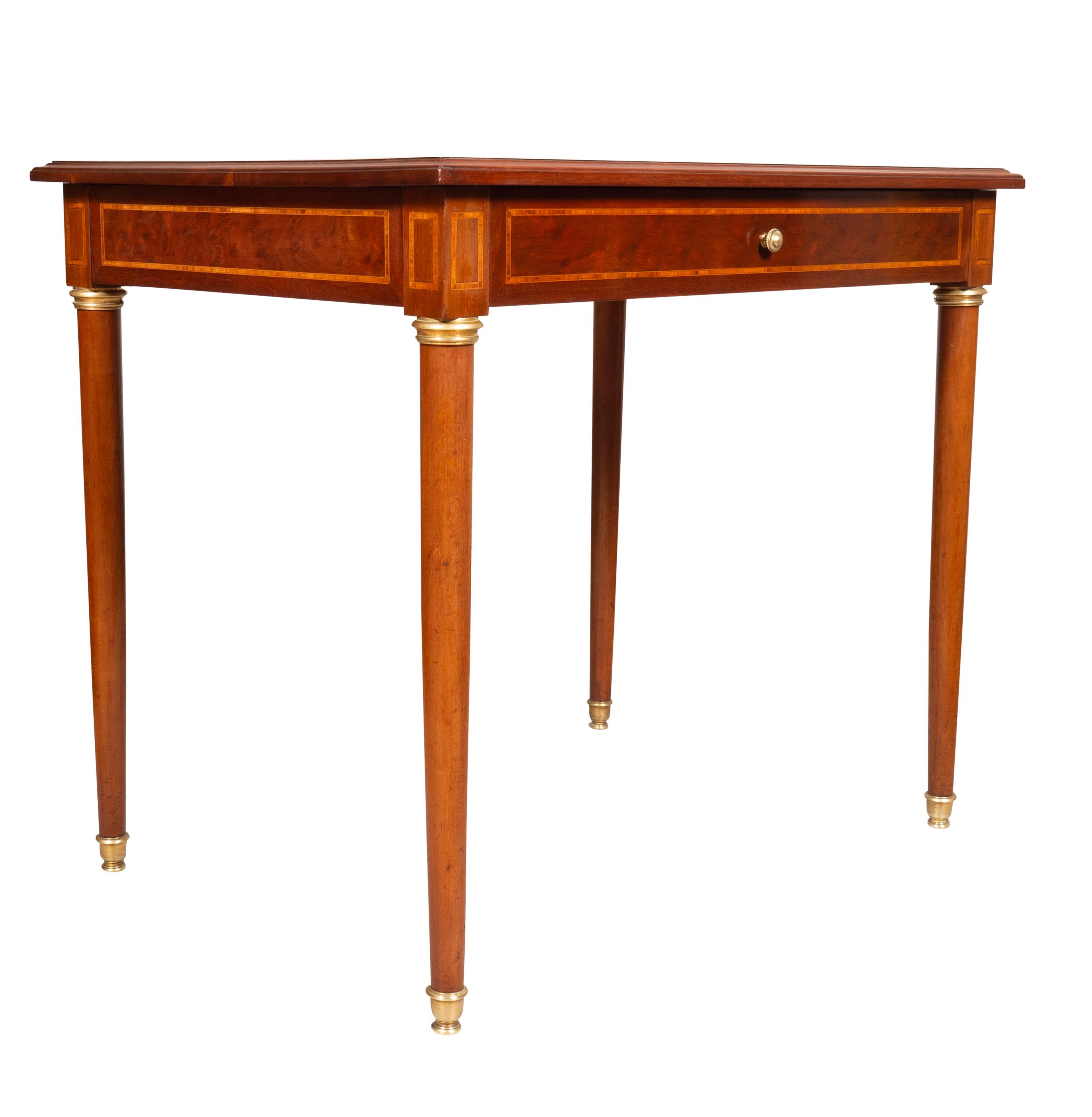 European Louis XVI Style Mahogany and Inlaid Table