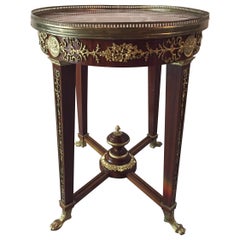 Louis XVI Style Mahogany and Marble Oval Centre or Side Table
