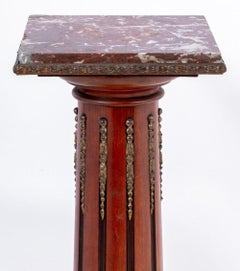 Louis XVI Style Mahogany and Marble Pedestal