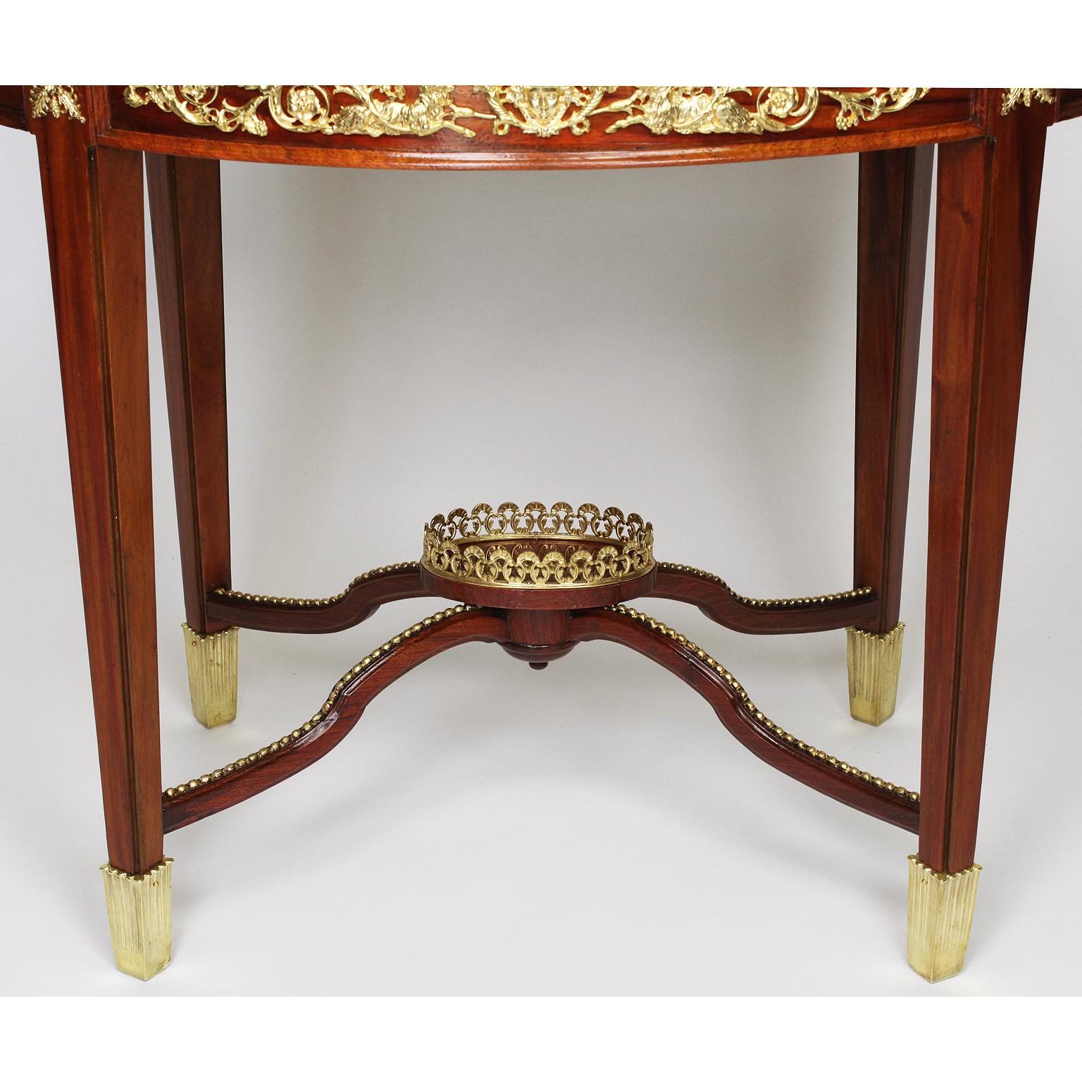 20th Century Louis XVI Style Mahogany and Ormolu Mounted 2-Tier Dessert Table by P. E. Guerin For Sale