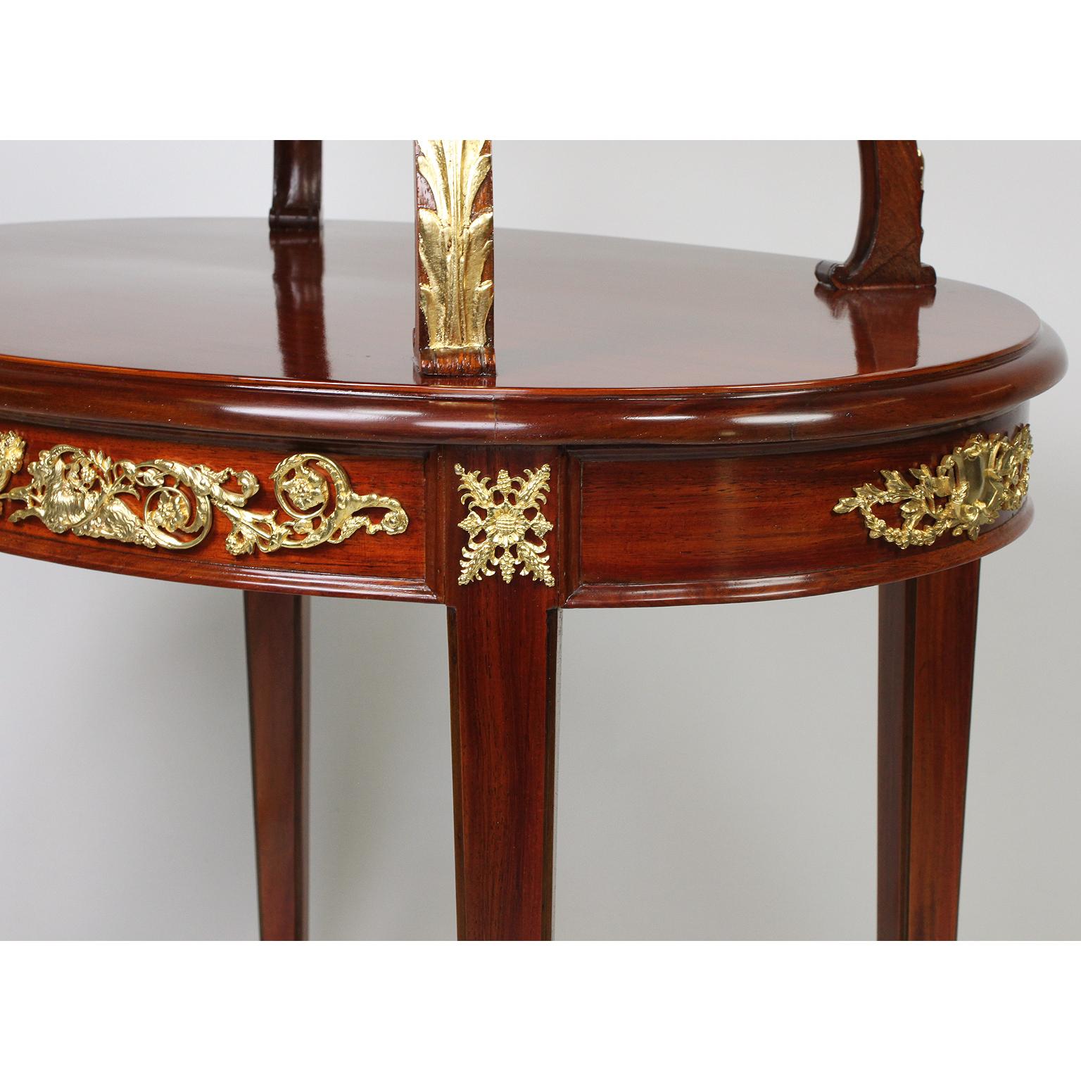 Louis XVI Style Mahogany and Ormolu Mounted 2-Tier Dessert Table by P. E. Guerin For Sale 3