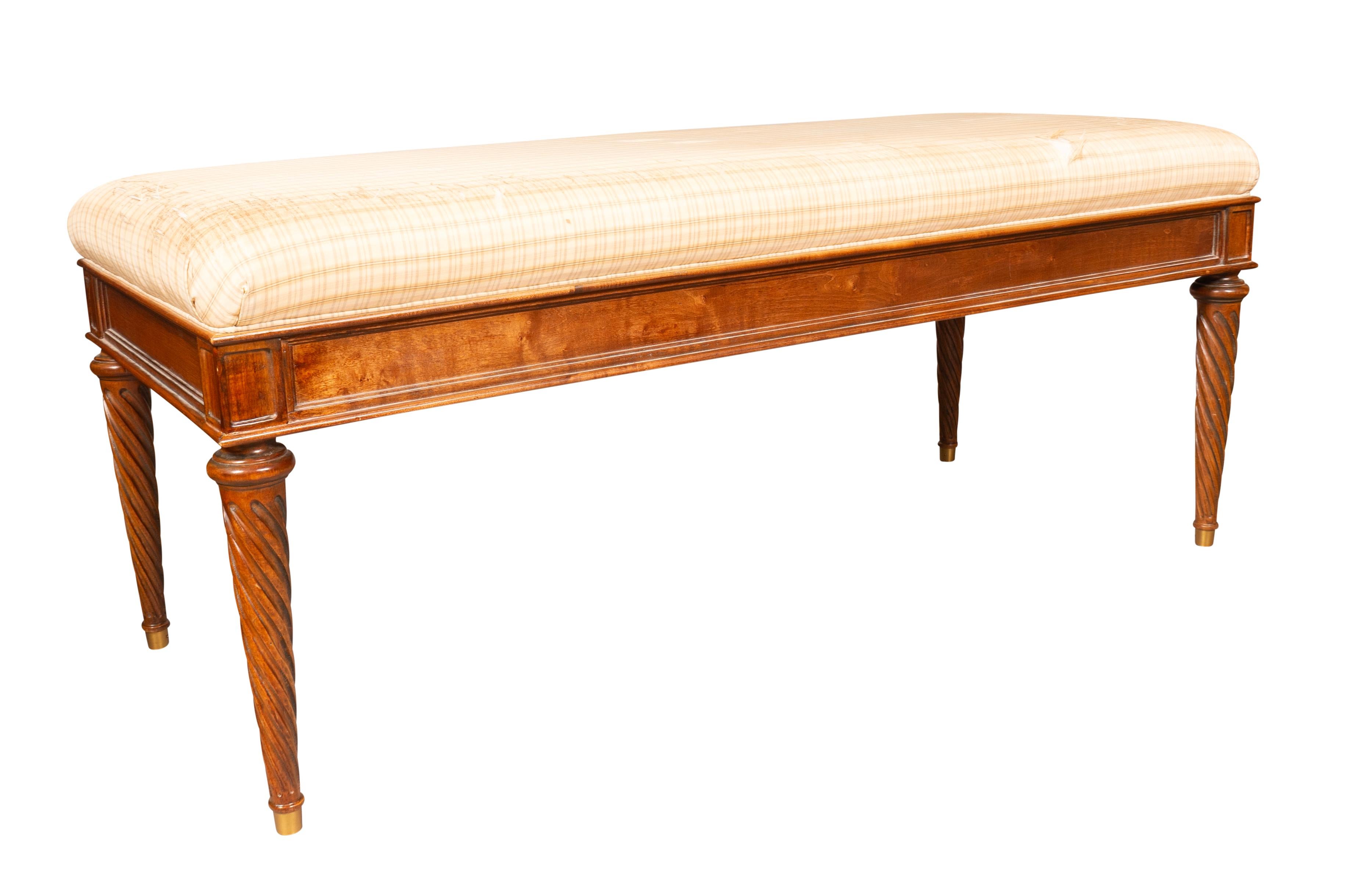 American Louis XVI Style Mahogany Bench For Sale
