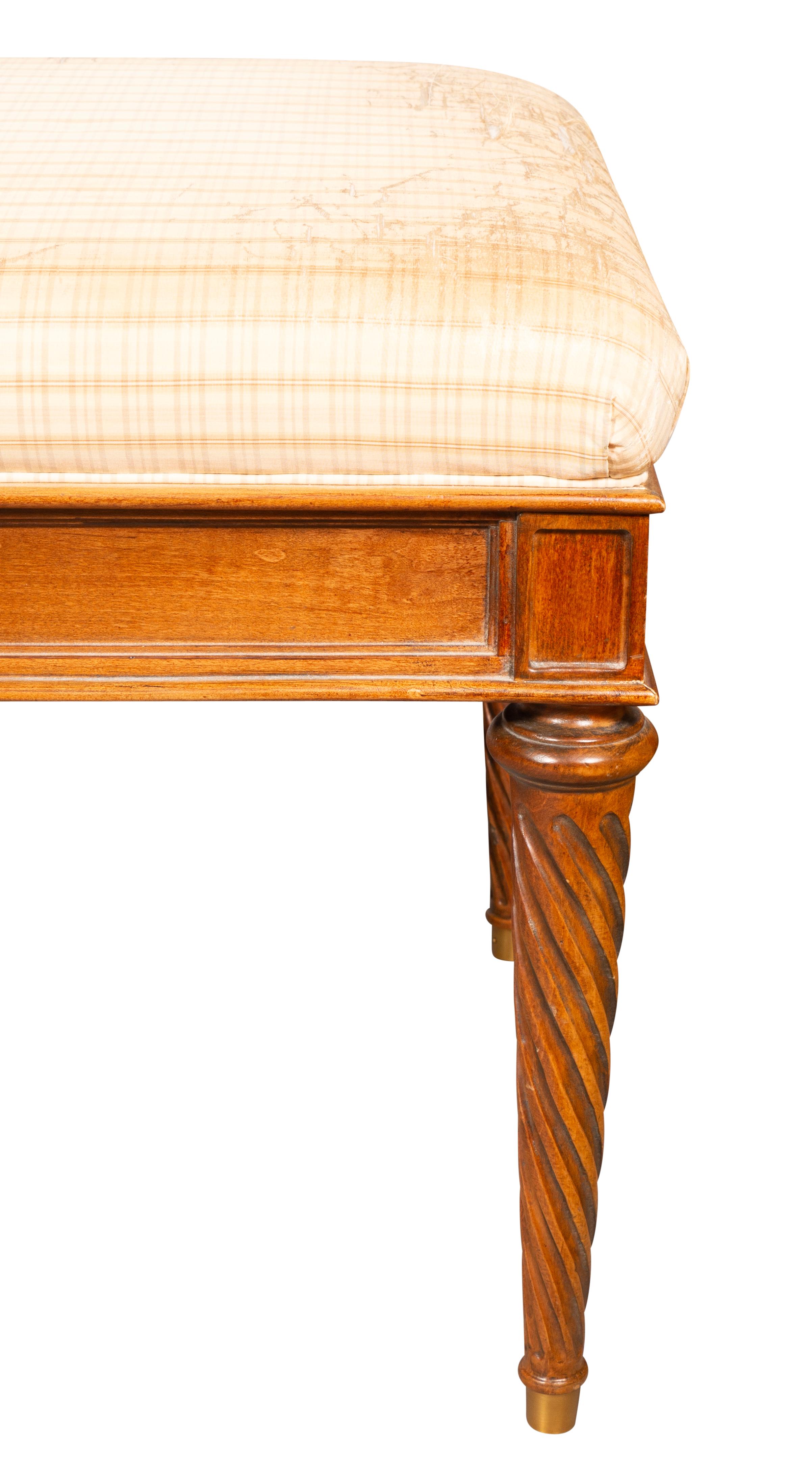 Louis XVI Style Mahogany Bench For Sale 3
